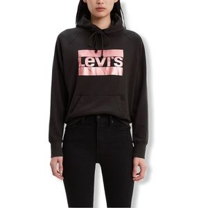 Levi’s Metallic Logo-Print Hoodie Sweater